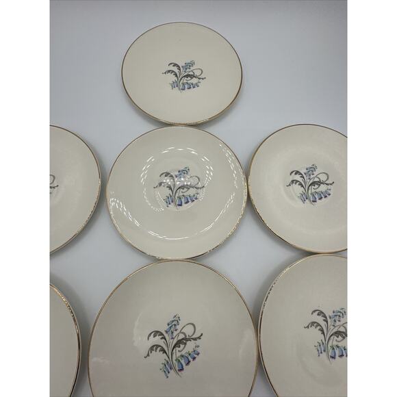Edwin Knowles Bluebells Serving Plates Set of 7- Discontinued China - Picture 4 of 8